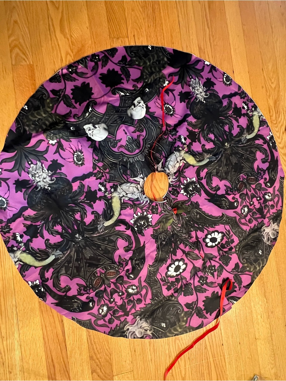 Halloween Haunted House Christmas Tree Skirt Mat skull Gothic